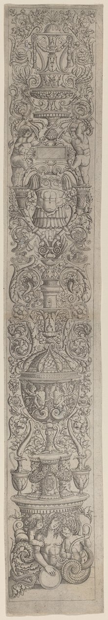 Ornamentpanel: Nereid Ridden by Two Children av Giovanni Pietro Birago and Zoan Andrea