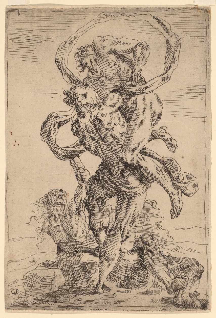 Hercules och Antaeus av Giovanni Pietro Possenti