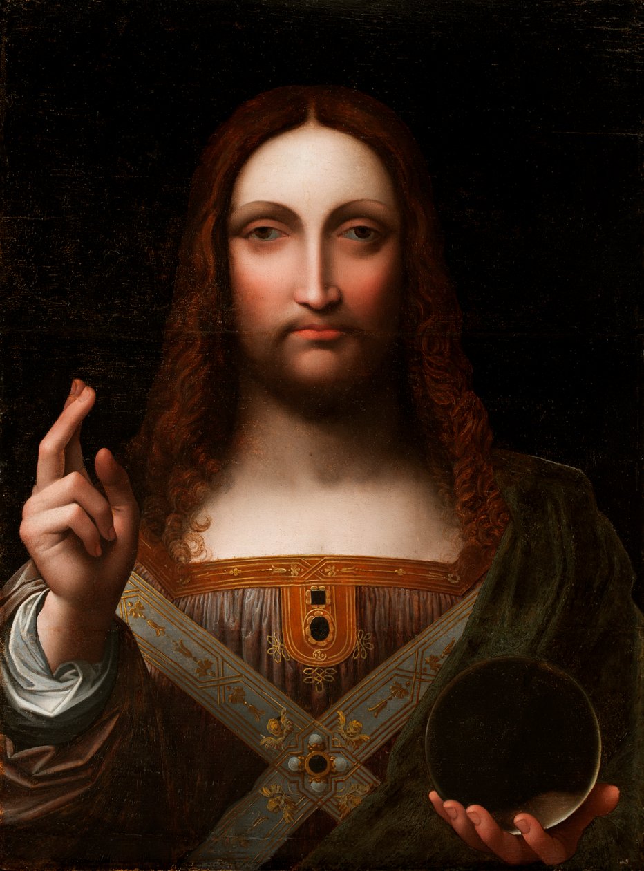 Cristo Salvator Mundi (olja på träpanel) av Giovanni Pietro Rizzoli Giampietrino