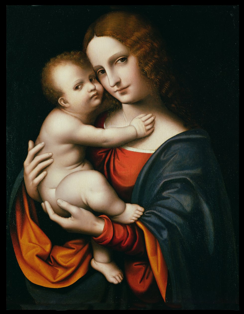 Madonna och barn (olja på panel) av Giovanni Pietro Rizzoli Giampietrino