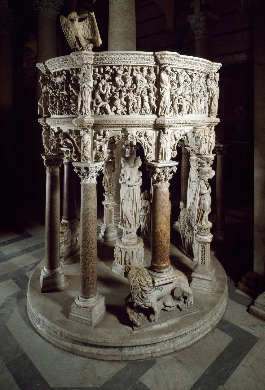 Stol. Marmorskulptur av Giovanni Pisano (1248-1314). 1302-1311 Cathedrale of Pisa (Cathedral of Santa Maria Assunta di Pisa), Italien av Giovanni Pisano