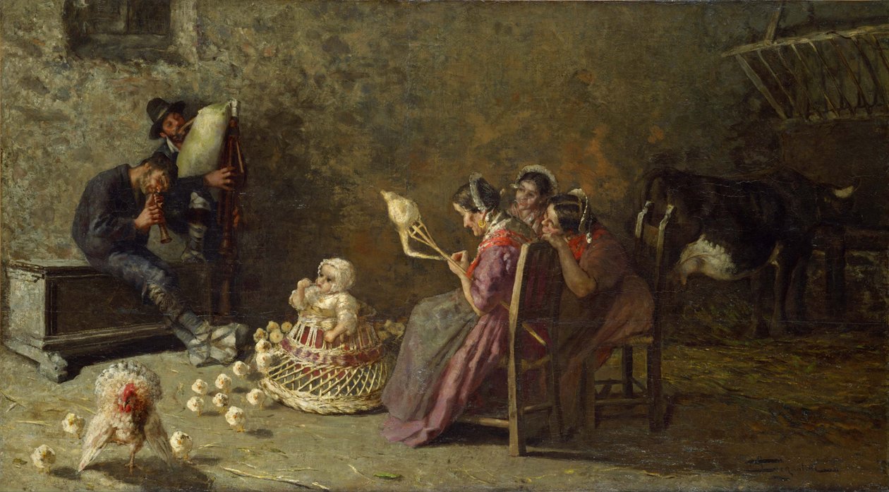 Bagpipers of Brianza, ca. 1883-1885 av Giovanni Segantini