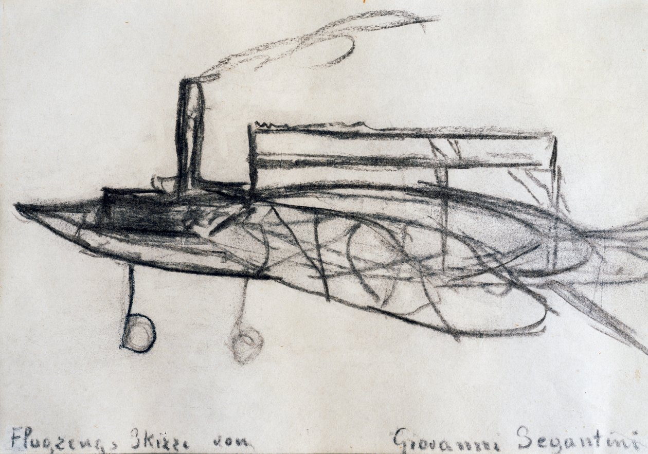 Flygplan skiss av Giovanni Segantini