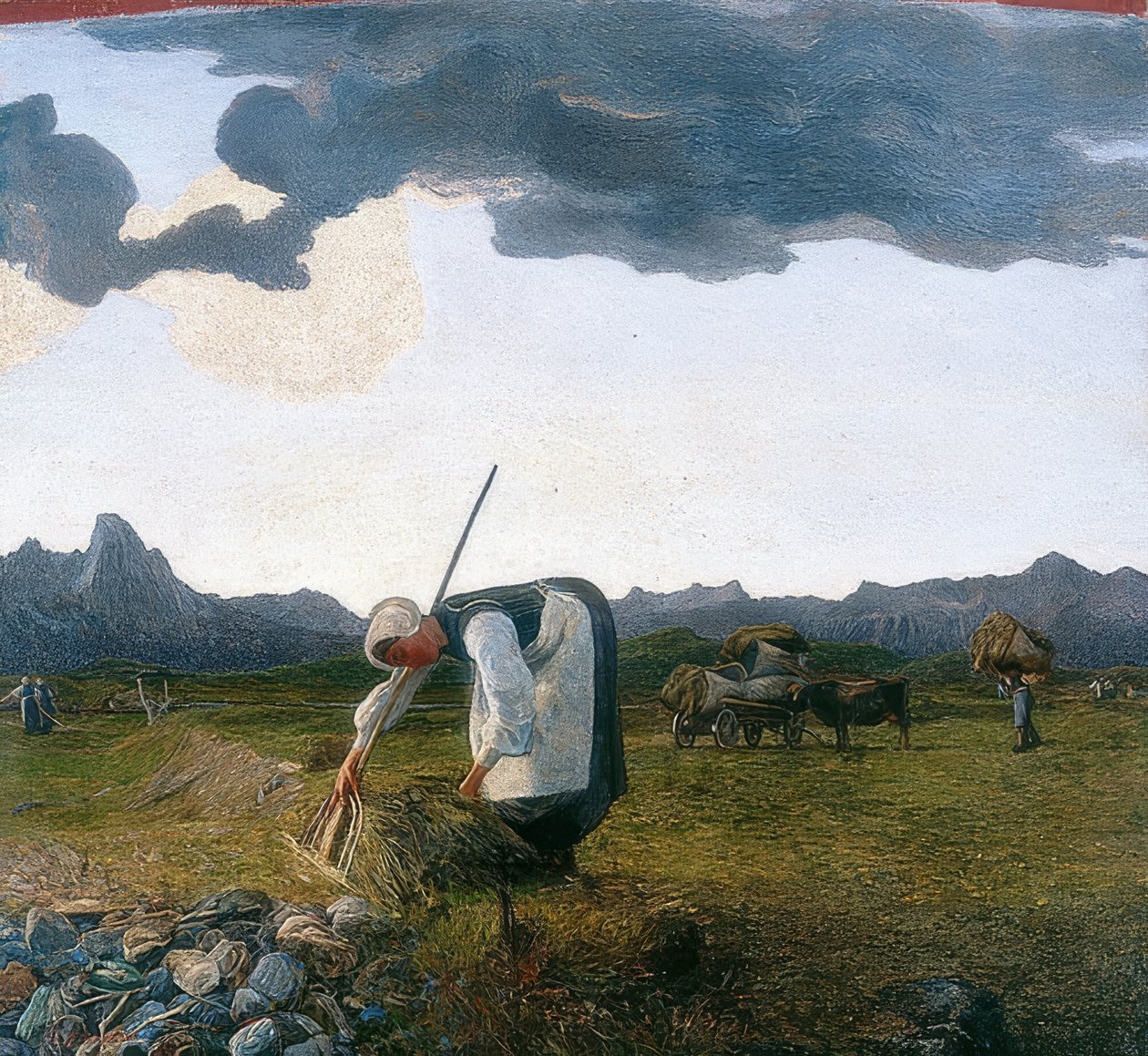 Hösttillverkning. 1889-98 av Giovanni Segantini