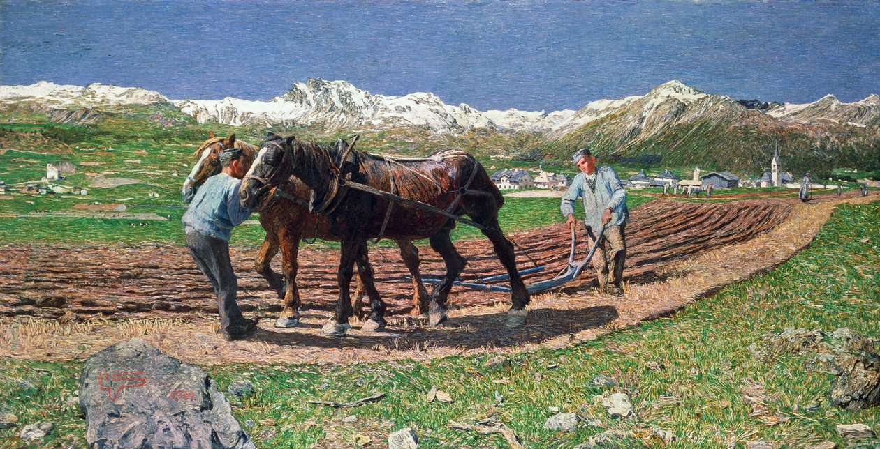 Plöjning av Giovanni Segantini