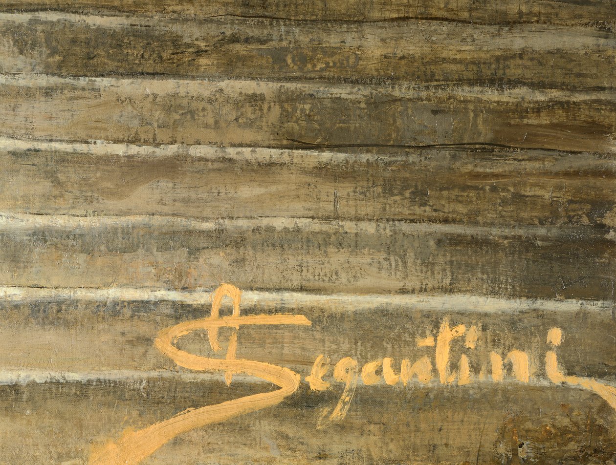 Signatur av målare, detalj som visas först, av Giovanni Segantini (1858-1899) av Giovanni Segantini