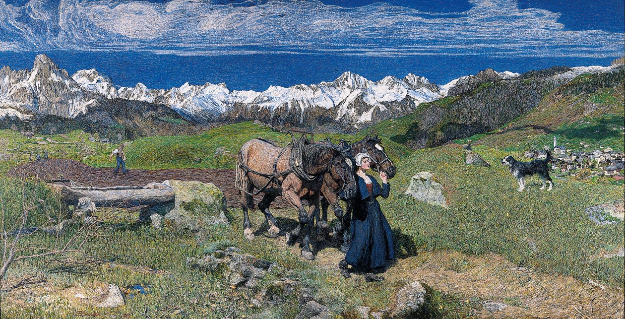 Vår i Alperna, 1897 av Giovanni Segantini