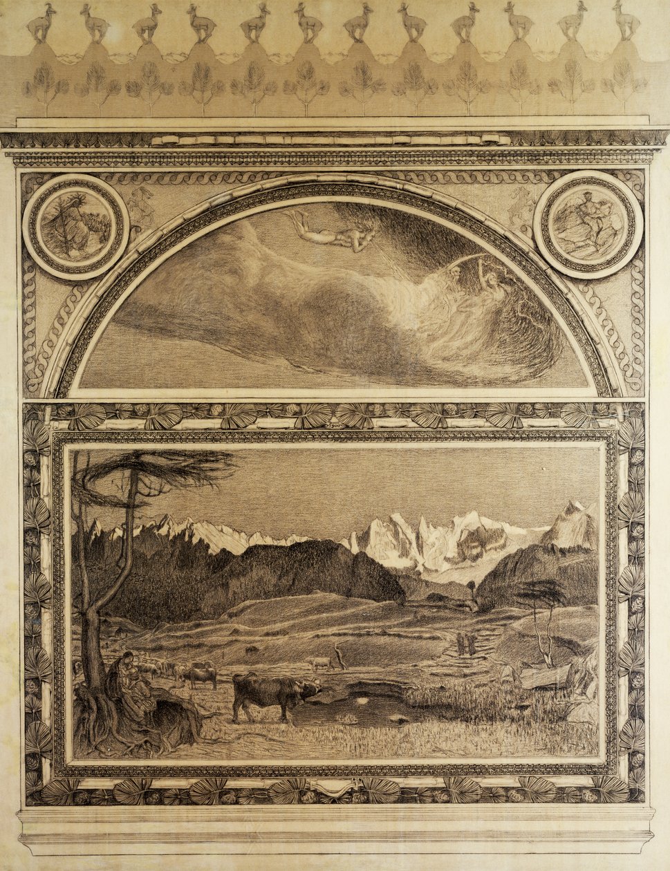 Studie för Alpernas triptyk, Life av Giovanni Segantini