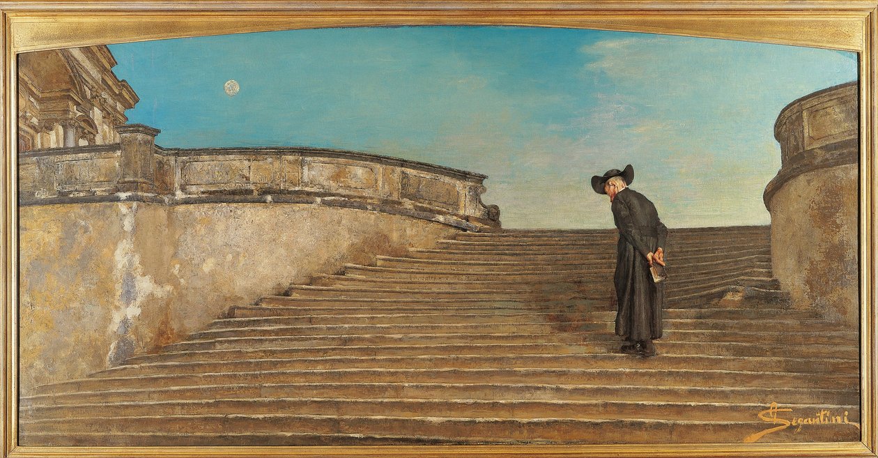 Schweiz, Saint Moritz, vid mässan före av Giovanni Segantini