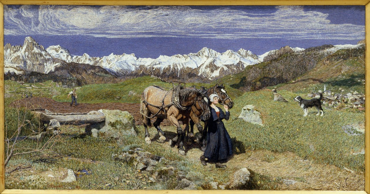 Alperna på våren (1879, Olja på duk) av Giovanni Segantini