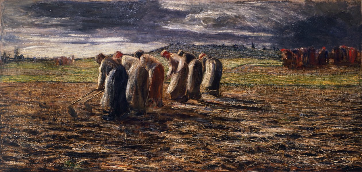 Potatisskörden, av Giovanni Segantini (1858-1899) av Giovanni Segantini