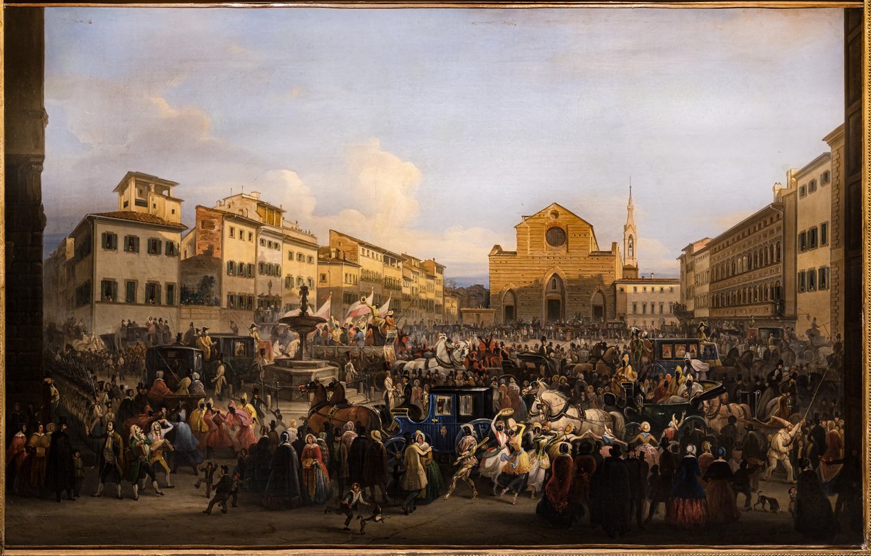Berlingaccio på St Croce Square i Florens av Giovanni Signorini