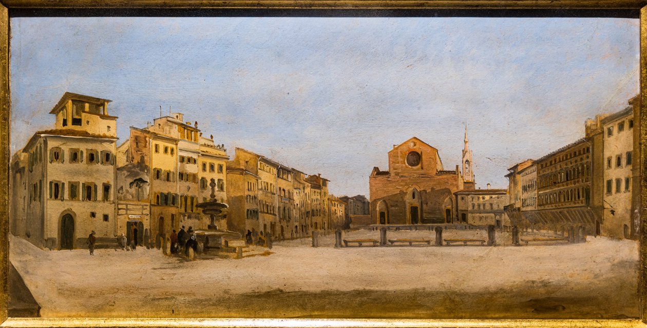St Croce Square i Florens av Giovanni Signorini