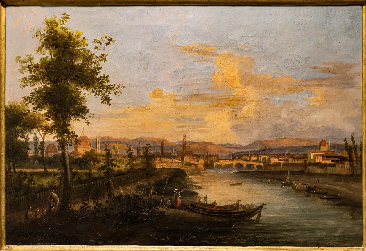Utsikt över Arno, ca 1850 (olja på duk) av Giovanni Signorini