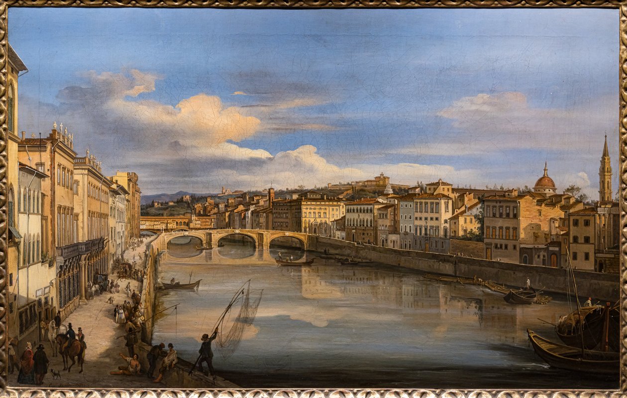 Utsikt över Arno från Alla Carraia-bron av Giovanni Signorini