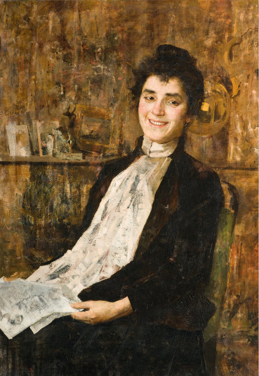 Porträtt av hans fru Luisa av Giovanni Sottocornola