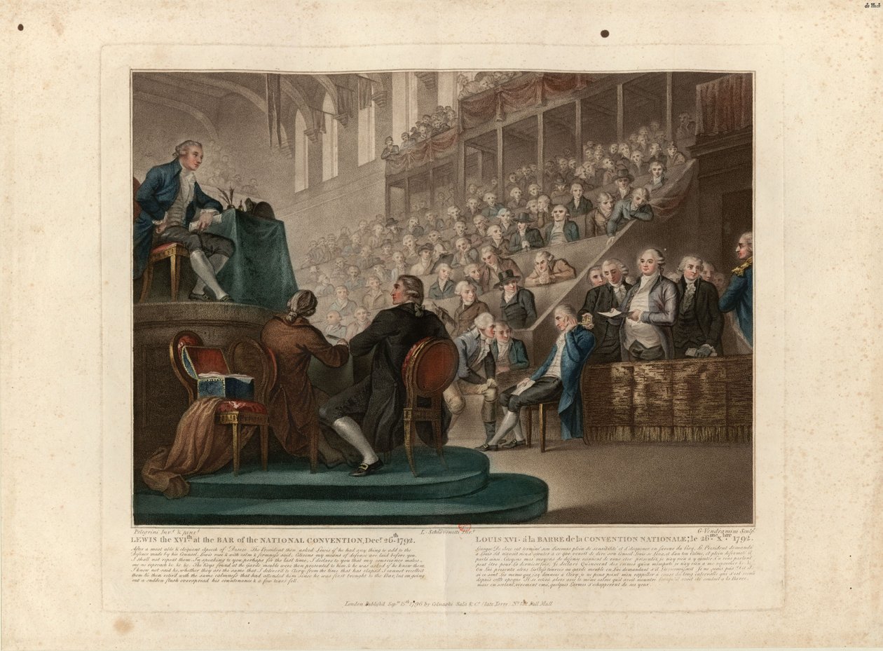 Ludvig XVI inför nationalkonventet i december 1792, 1796. av Giovanni Vendramini