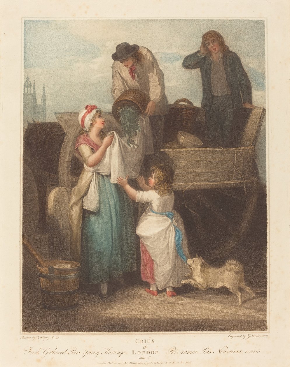 Färska insamlade ärtor, unga Hastings av Giovanni Vendramini after Francis Wheatley