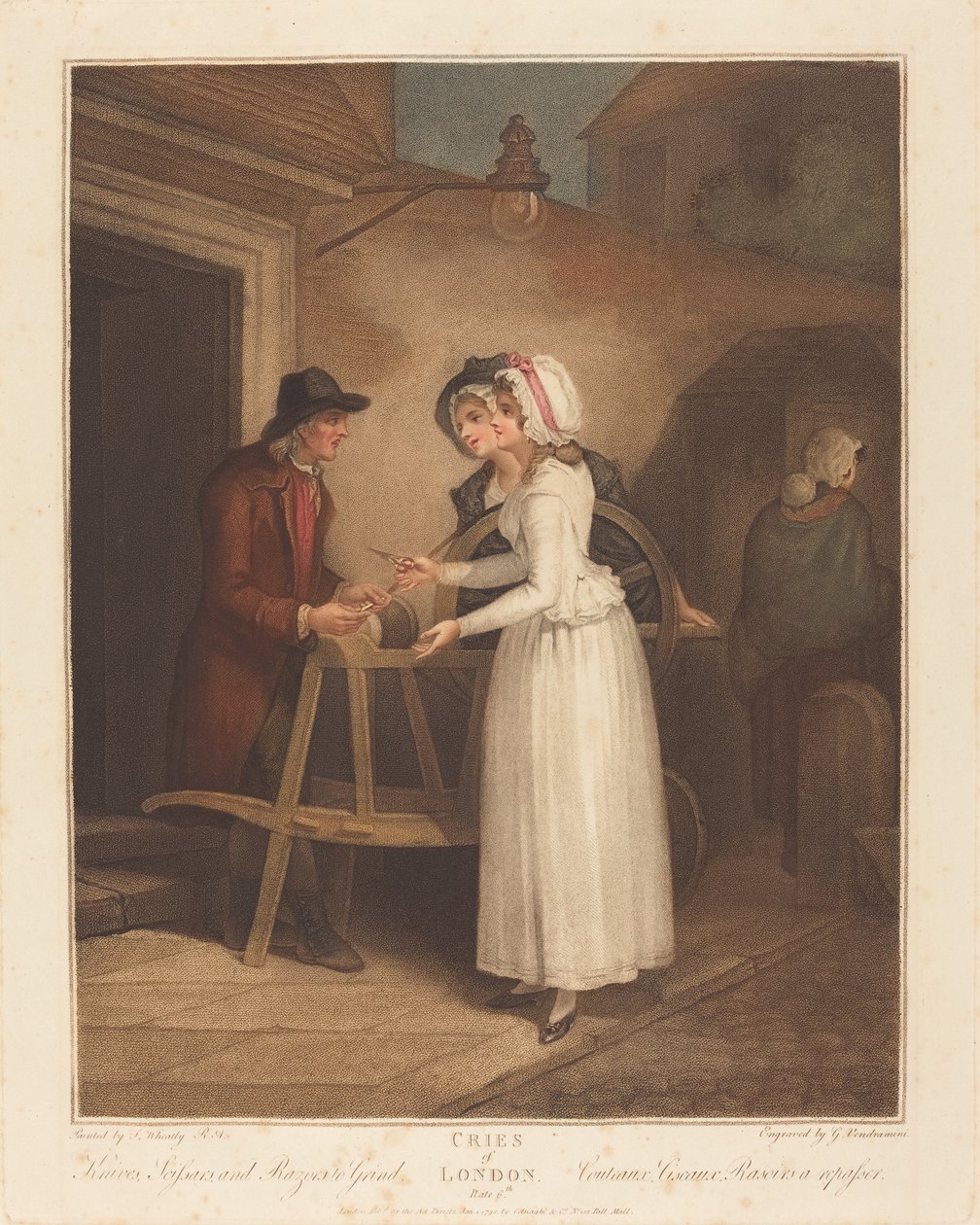 Knivar, saxar och rakhyvlar att slipa av Giovanni Vendramini after Francis Wheatley