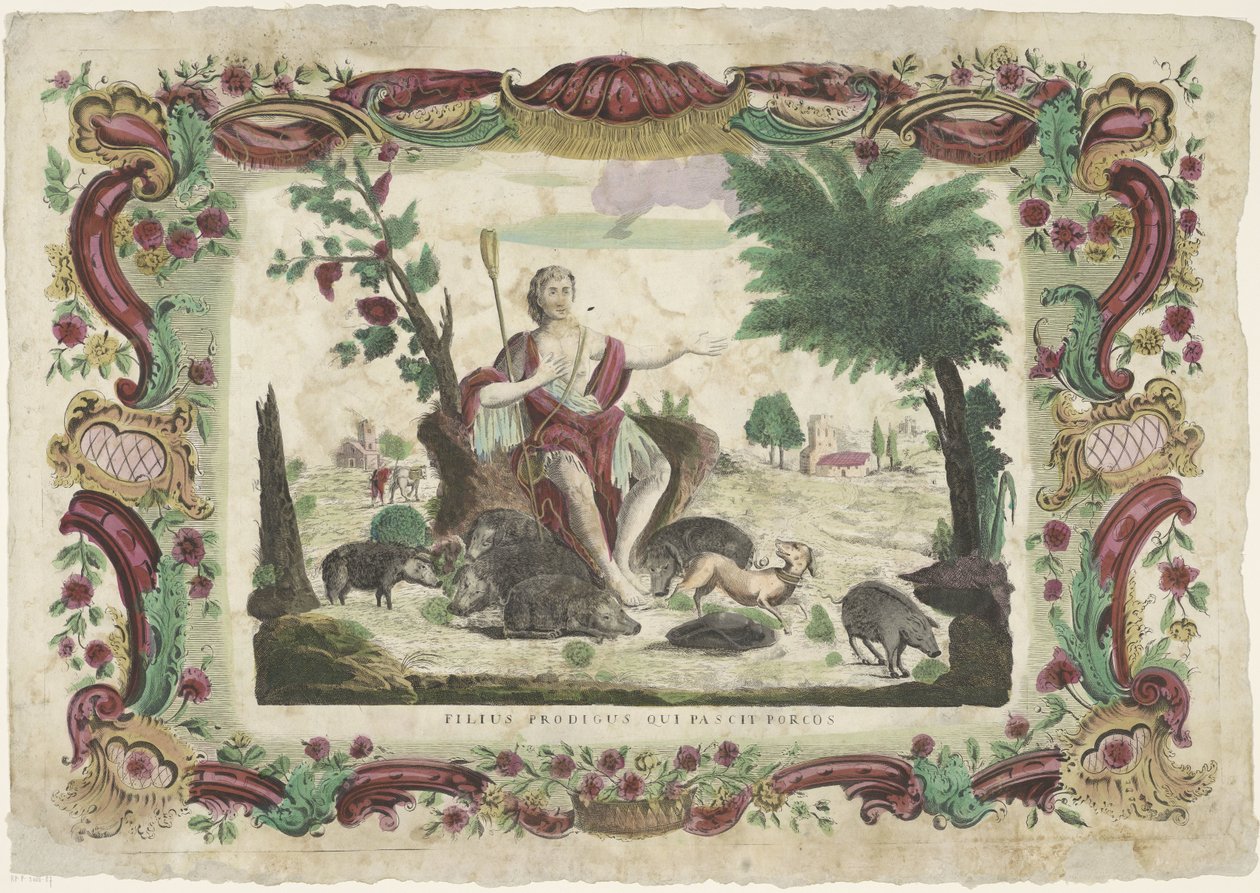 De verloren zoon als zwijnenhoeder Den förlorade sonen som matar grisarna (titel på objektet) av Giovanni Volpato (possibly)