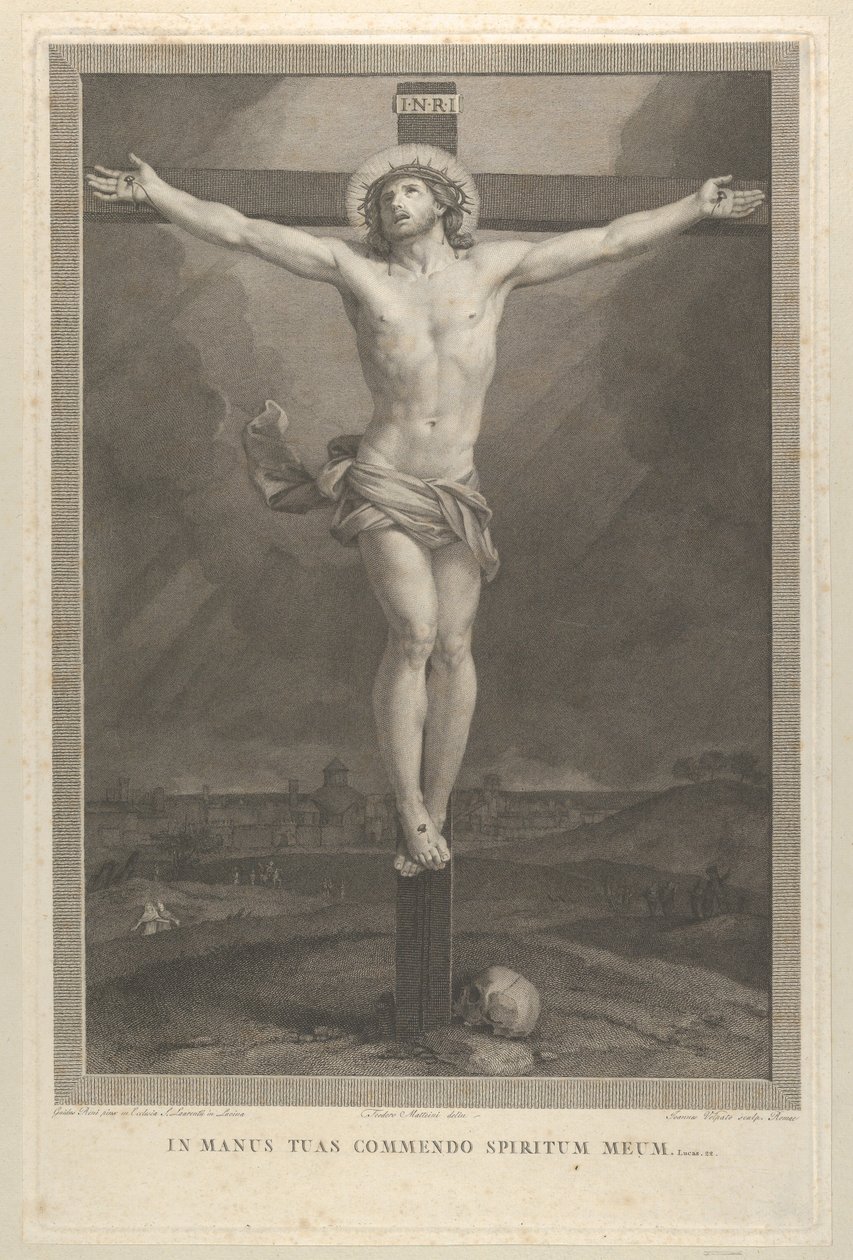 Kristus korsfäst på korset, en skalle vid basen, ca. 1770-1803. av Giovanni Volpato