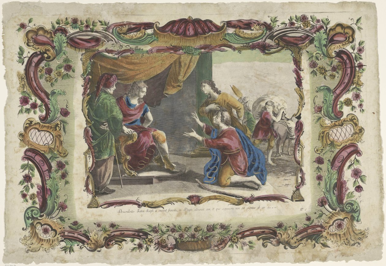 Josefs bröder knäböjer framför honom i Egypten The Life of Joseph (serietitel) av Giovanni Volpato