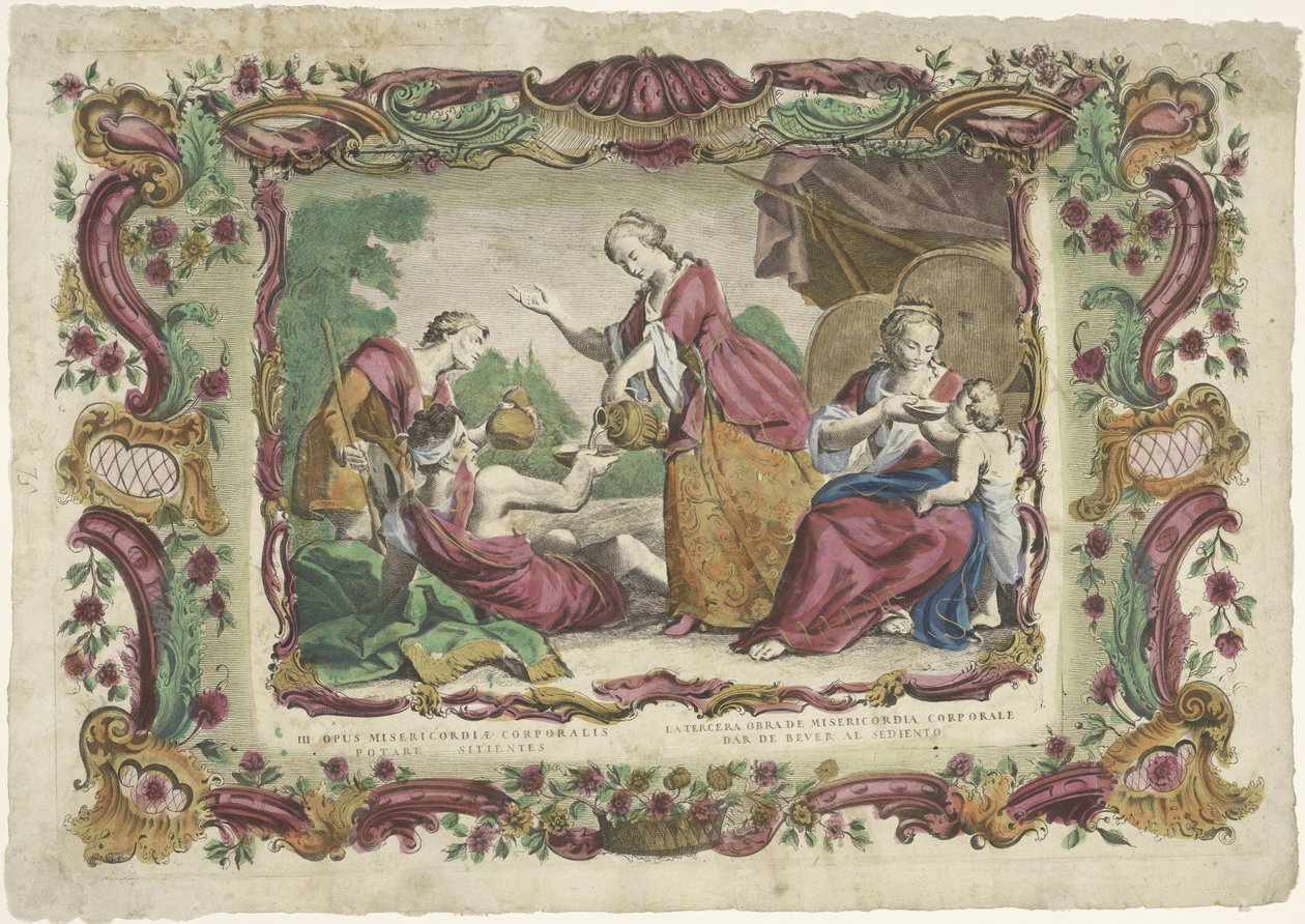 Laven från Dorstigen III. work of corporal mercy / Later work of corporal mercy (...) (titel på objekt) De spirituele werken av barmhartigheid (serietitel) av Giovanni Volpato