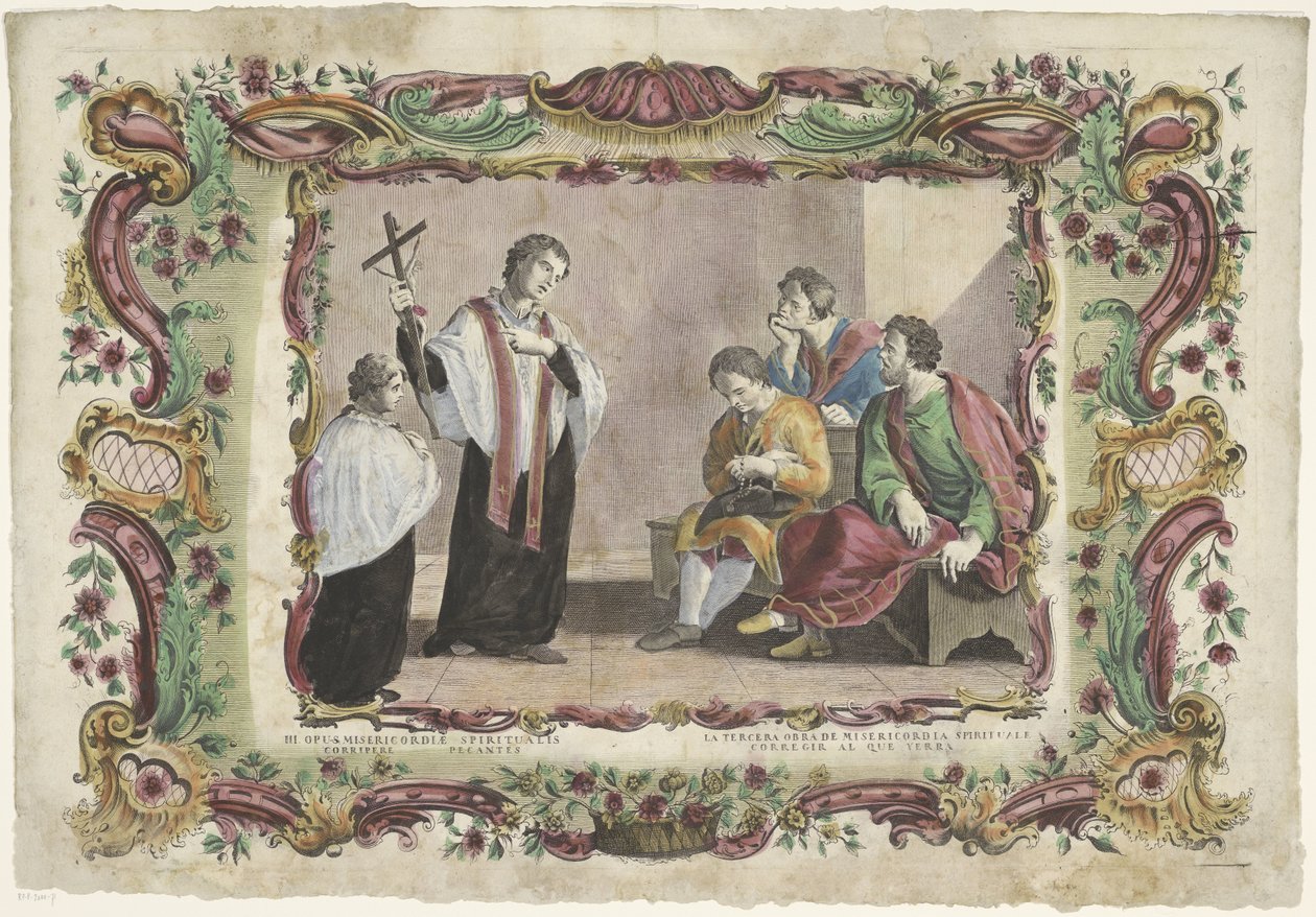 Besök fångarna III. Opus misericordiae spiritualis / La tercera obra de misericordia spiritual (...) (titel på objektet) The Spiritual Works of Mercy (serietitel) av Giovanni Volpato