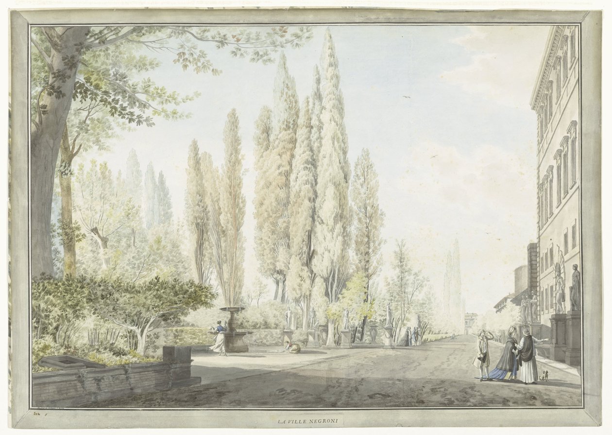 Utsikt över Villa Montalto i Rom La ville Negroni (titel på objekt) Utsikt över Rom och omgivningar (serietitel) av Giovanni Volpato