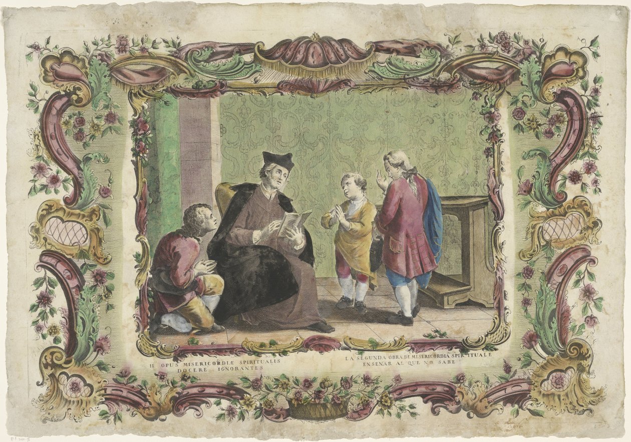 Undervisa de okunniga II opus misericordiae spiritualis / La segunda obra de misericordia spiritual (...) (titel på objektet) The Spiritual Works of Mercy (serietitel) av Giovanni Volpato