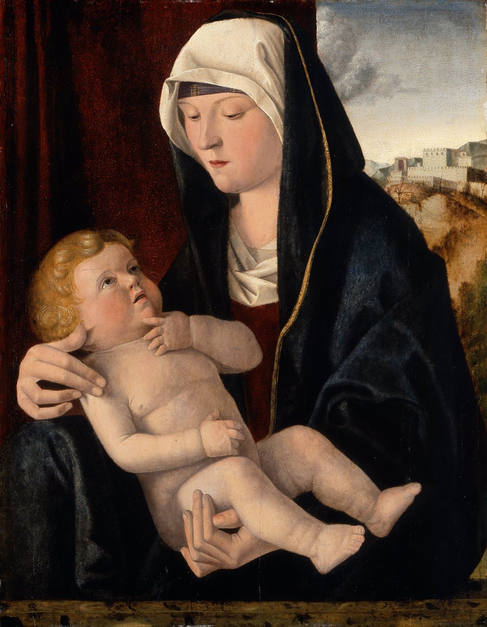 Madonna och barn av Giovanni Workshop of Bellini