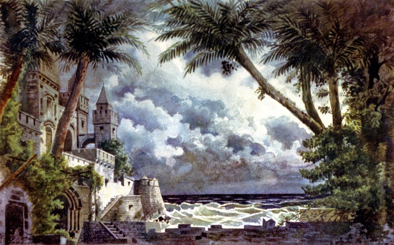 Othello, scenografi, ca 1920-30 (illustration) av Giovanni Zuccarelli