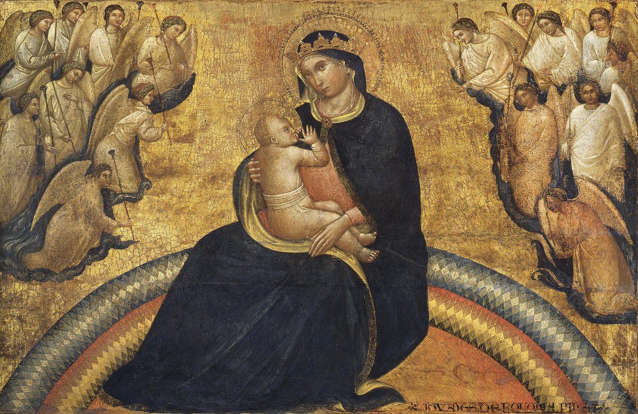 Madonna med barn och änglar, 1370-77 av Giovanni da Bologna