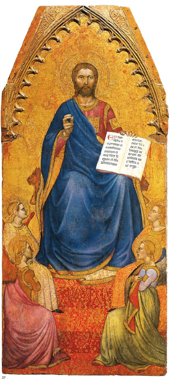 Kristus tronar tillbedd av änglar av Giovanni da Milano