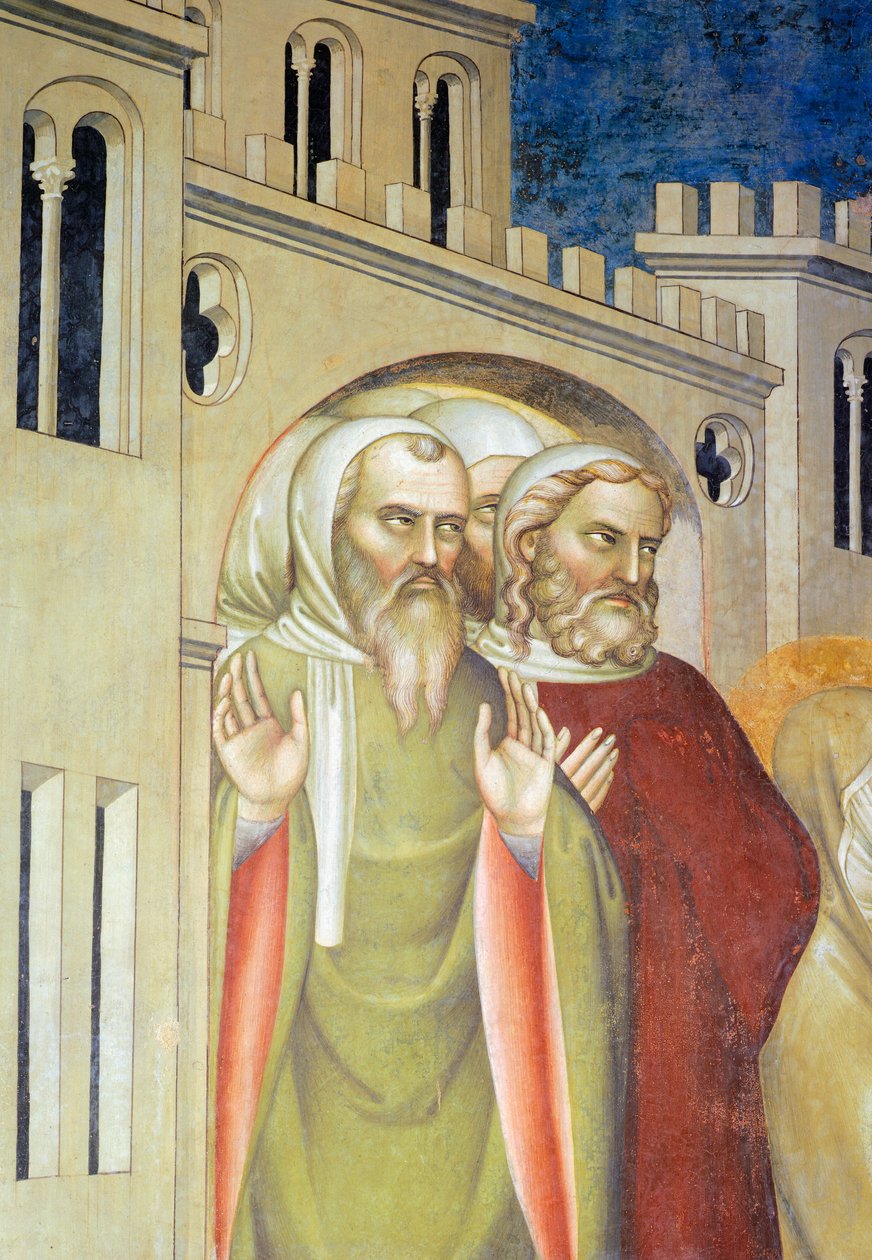 Figurer av män, detalj från Lasarus uppståndelse av Giovanni da Milano