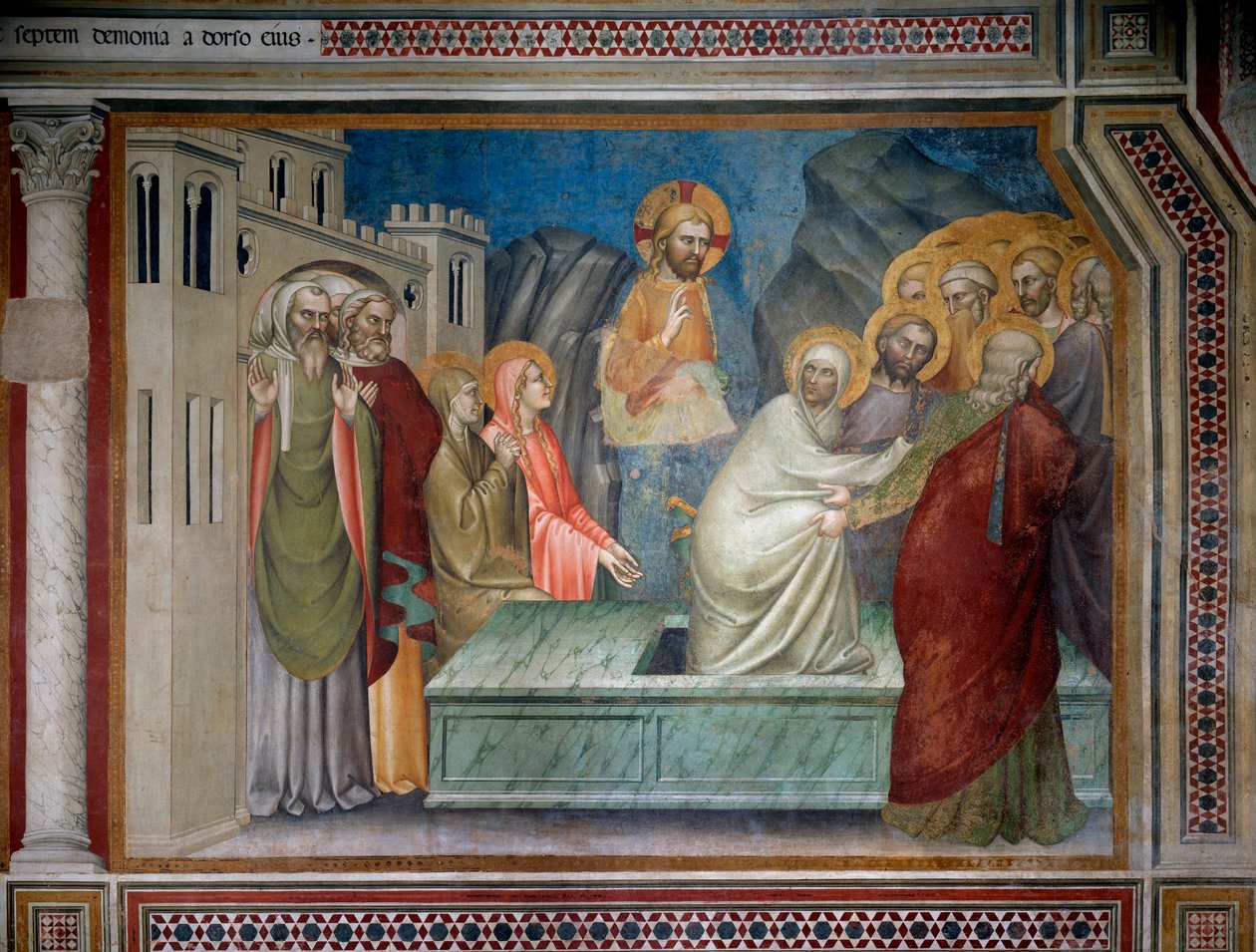 Lazarus uppståndelse (fresko av Giovanni da Milano