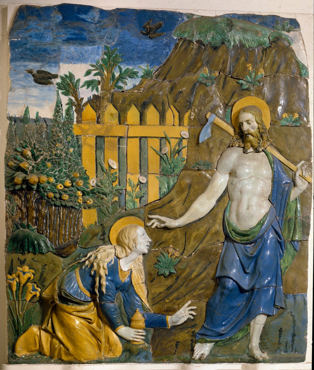 Noli Me Tangere keramisk relief av Giovanni della Robbia (1469-1529) Florens, Bargello National Museum av Giovanni della Robbia