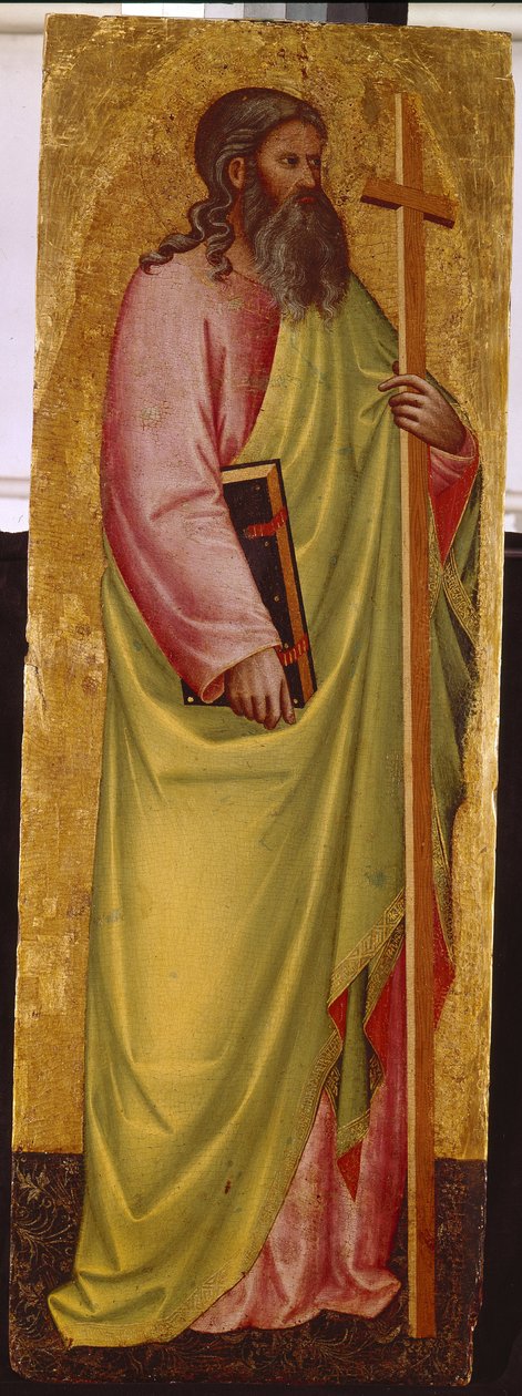Den helige apostel Andreas (den helige apostel Andreas). Målning av Giovanni Di Bartolomeo Cristiani (1367-1448), tempera på trä av Giovanni di Bartolomeo Cristiani