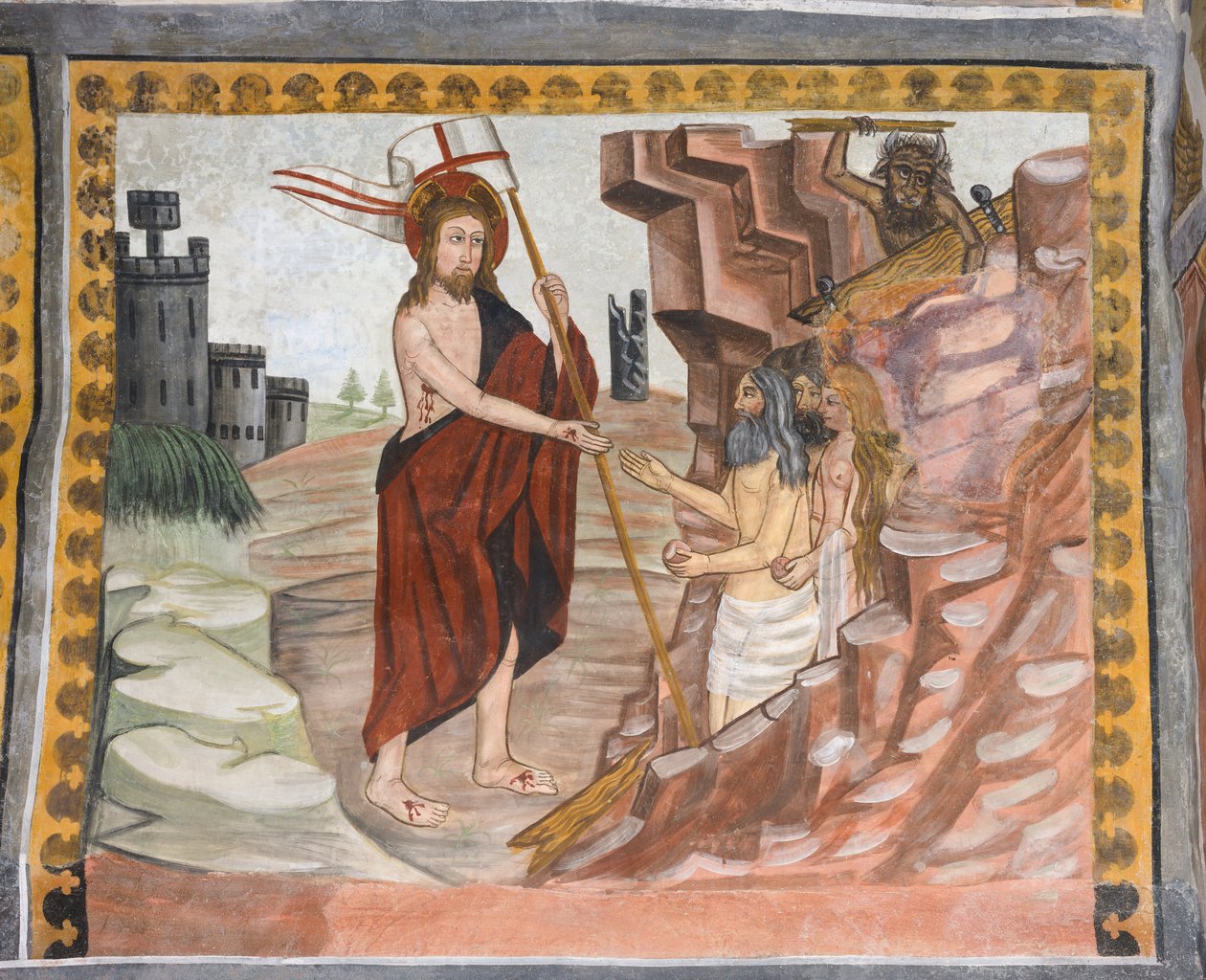 Berättelser om Kristus: Jesus befriar Adam och Eva från underjorden av Giovanni di Cherasco Botoneri