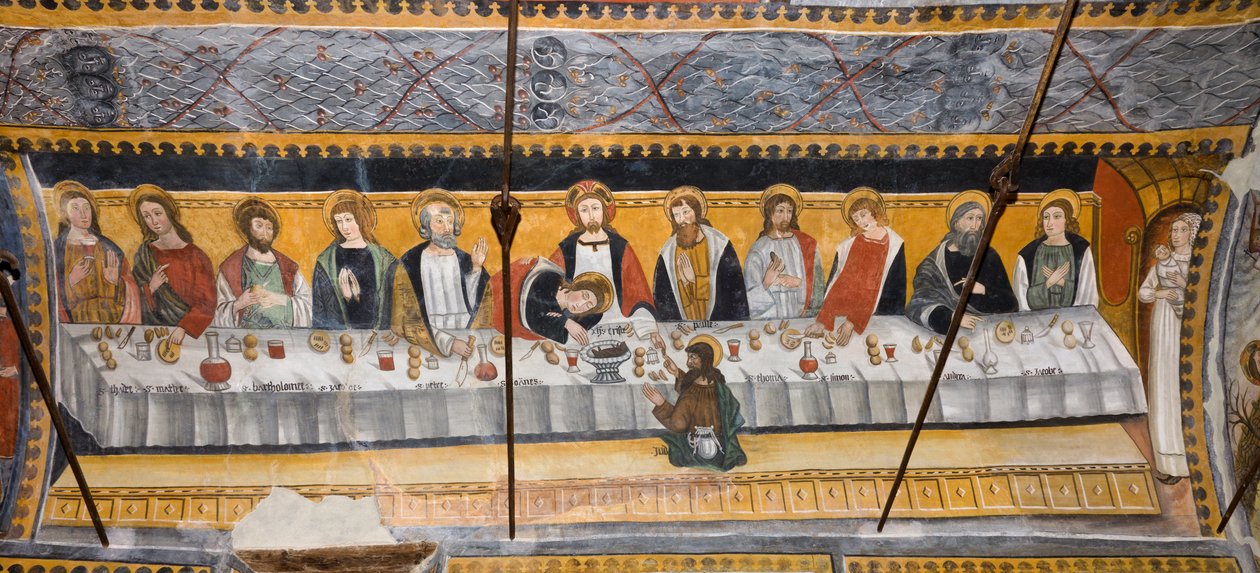 Berättelser om Kristi lidande: Jesu sista måltid med lärjungarna av Giovanni di Cherasco Botoneri