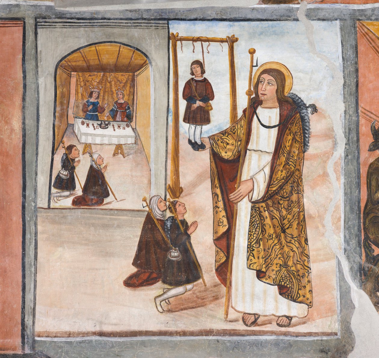 Sankt Jakobs mirakel i Santo Domingo de la Calzada av Giovanni di Cherasco Botoneri
