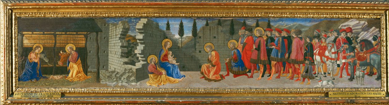 Födelse och tillbedjan av de tre vise männen. M. I. 523 ... av Giovanni di Francesco