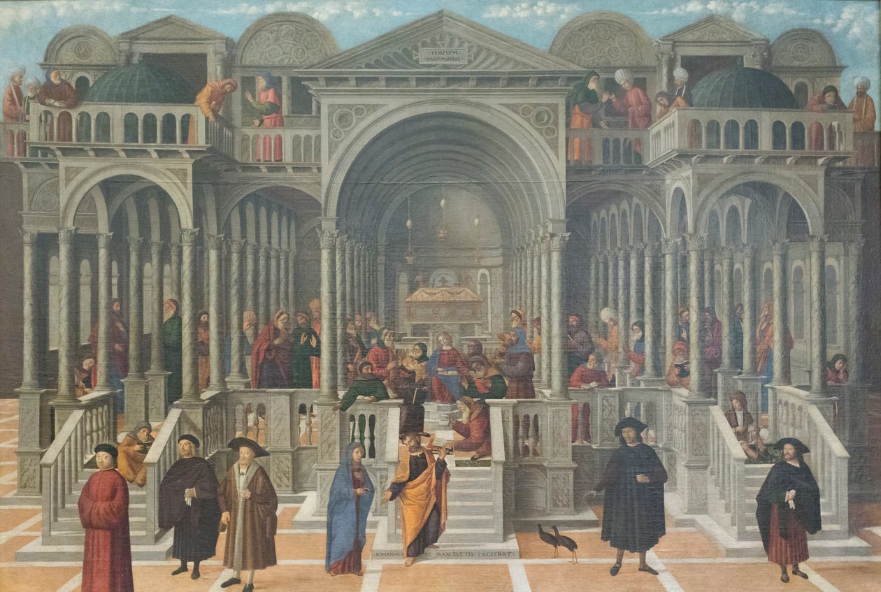 Tvisten i Jesu tempel bland läkarna av Giovanni di Niccolo Mansueti