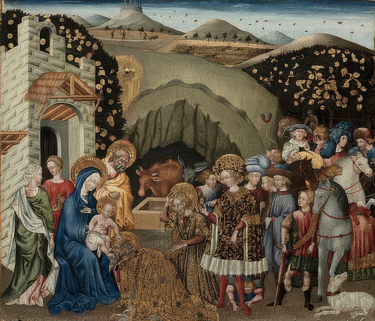 De vise kungarnas tillbedjan. 1440-45 av Giovanni di Paolo