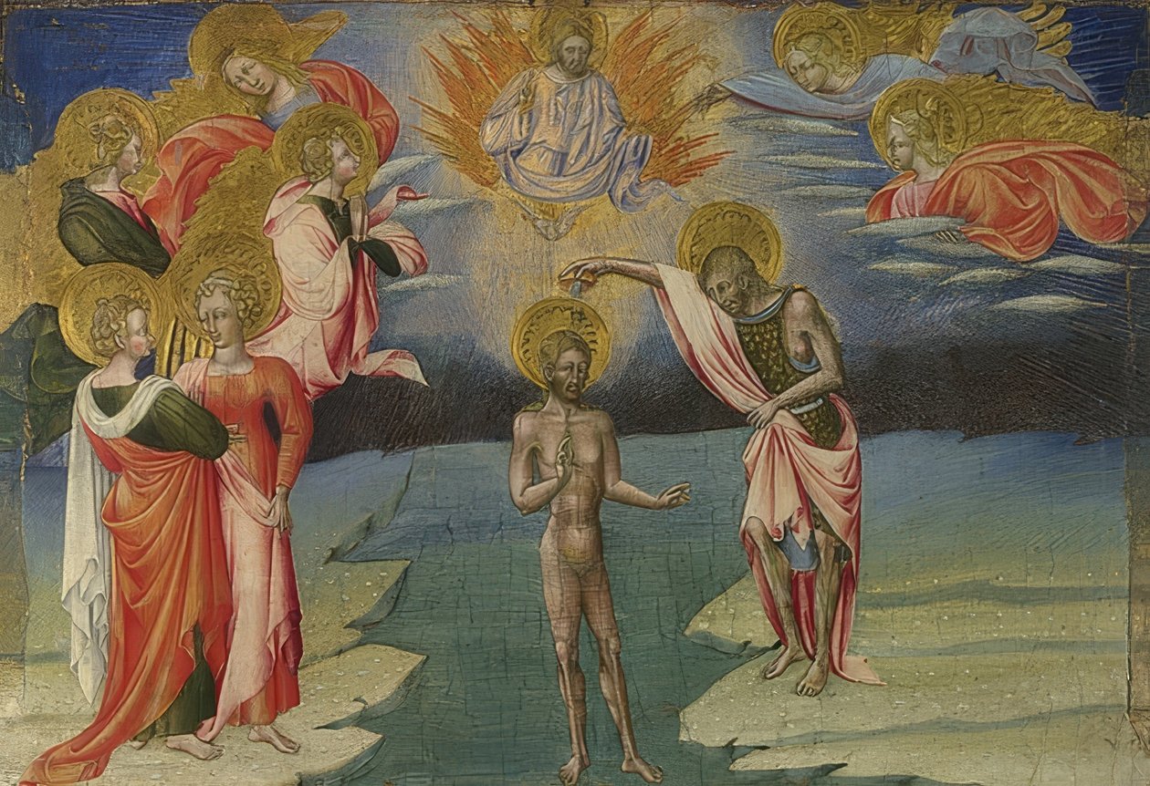 Kristi dop (Predella). 1454 av Giovanni di Paolo