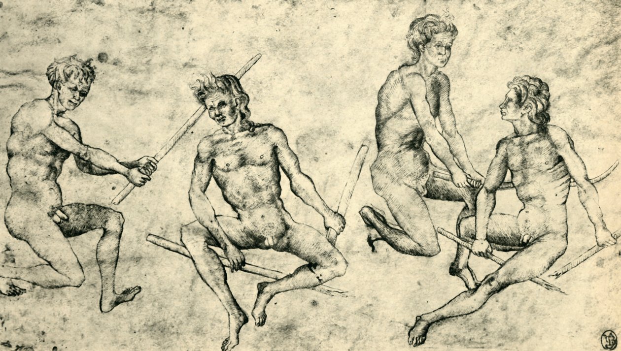 Fyra nakna män, mitten av slutet av 1400-talet, 1943. av Giovanni di Paolo