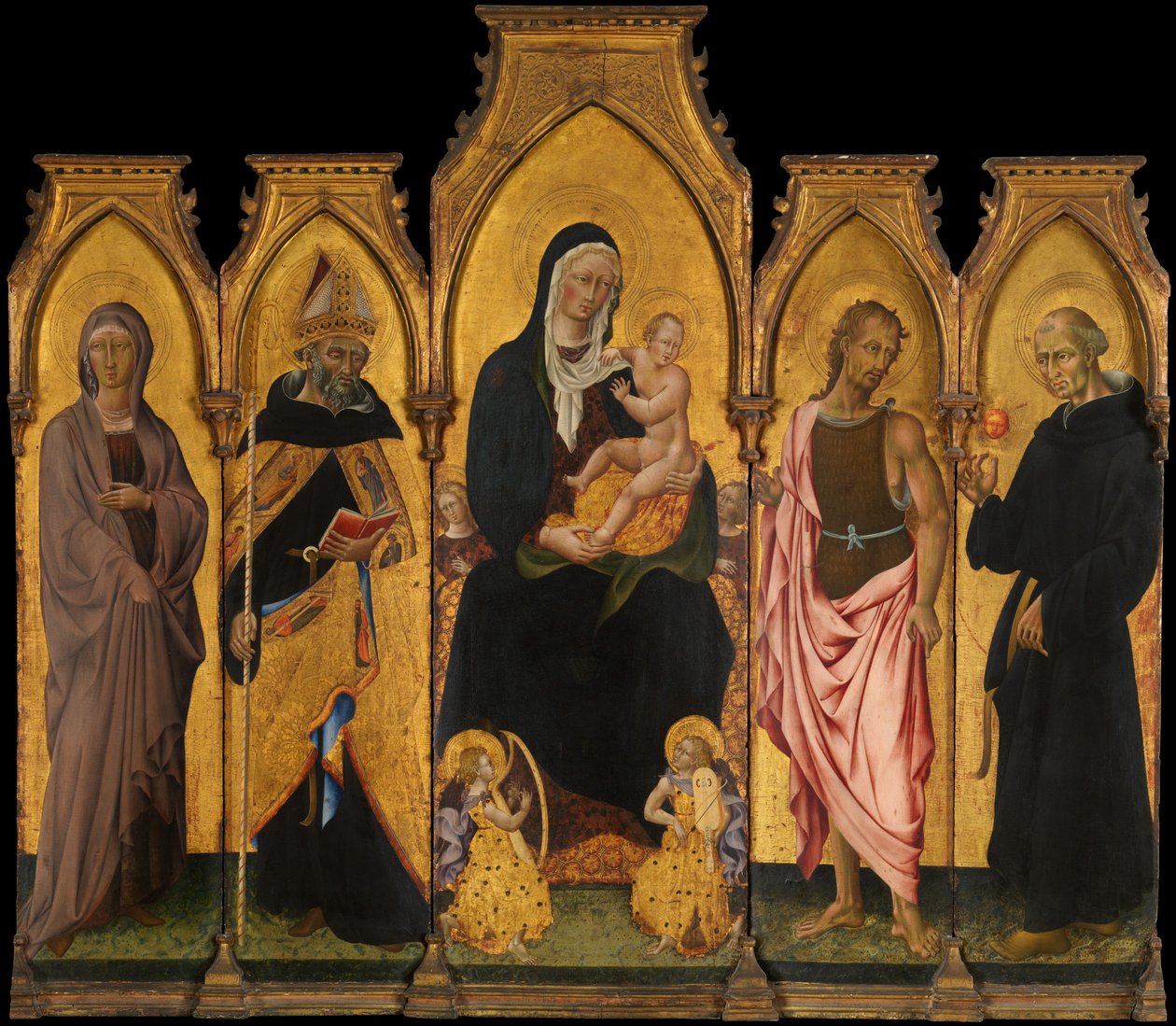 Madonna och barn med heliga, 1454. av Giovanni di Paolo