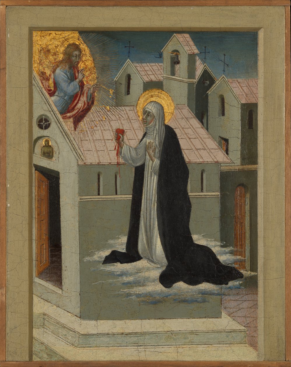 Saint Catherine of Siena utbyter sitt hjärta med Kristus. av Giovanni di Paolo