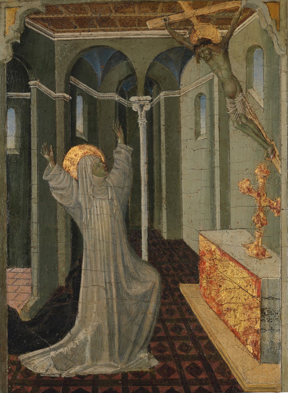Saint Catherine of Siena tar emot Stigmata, ca. 1447-65. av Giovanni di Paolo