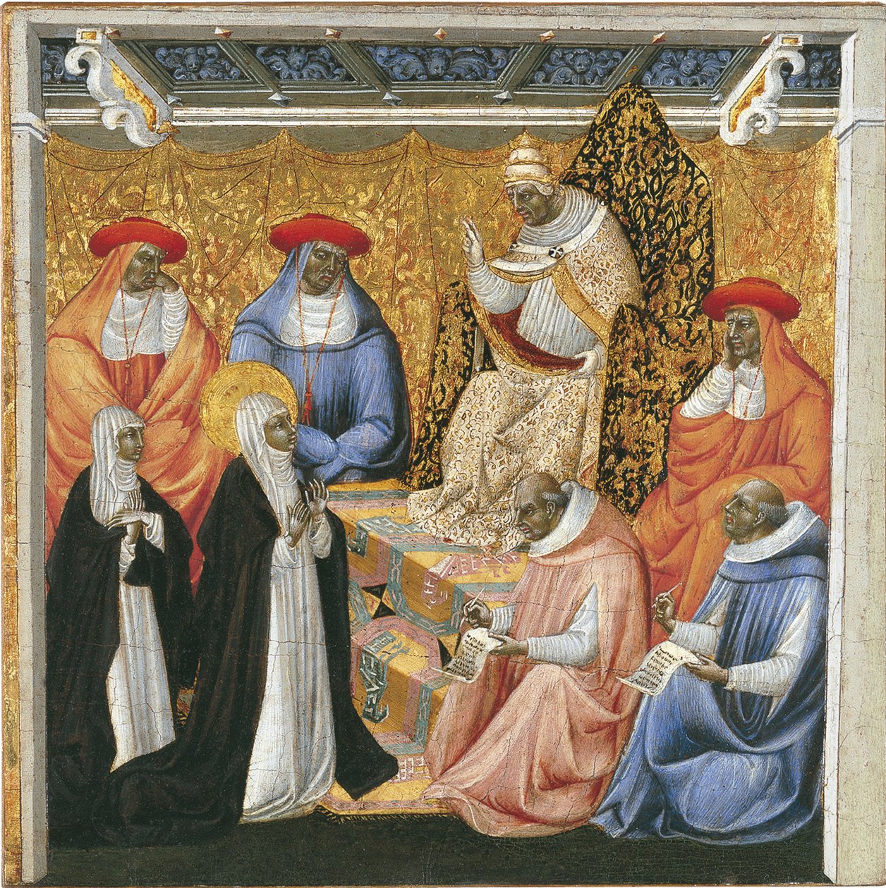 Den heliga Katarina av Siena inför påven i Avignon av Giovanni di Paolo